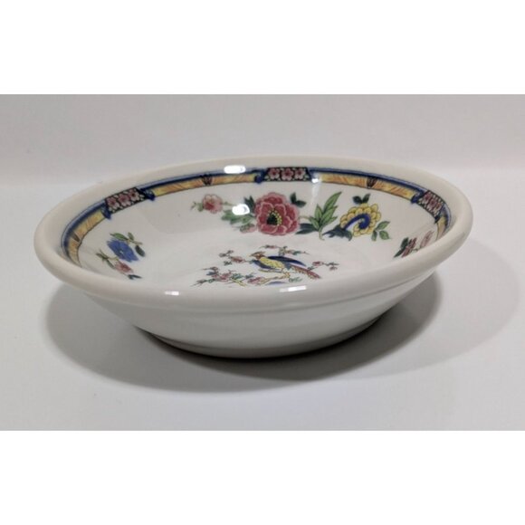 Syracuse China Dewitt Clinton Pilgrim Fruit Dessert Bowl 5" Bird Floral USA - Picture 4 of 8